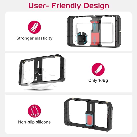 ULANZI U Rig Pro Smartphone Video Rig, Filmmaking Case, Phone Video Stabilizer Grip Tripod Mount for Video Maker Film Maker Video Grapher for iPhone Xs XS Max XR iPhone X 8 Plus Samsung ULANZI U Rig Pro Smartphone Video Rig, Filmmaking Case, Phone Video Stabilizer Grip Tripod Mount for Video Maker Film Maker Video Grapher for iPhone Xs XS Max XR iPhone X 8 Plus Samsung